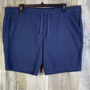 Members Mark XX-Large Navy Blue French Terry Short Drawstring Waistband/…